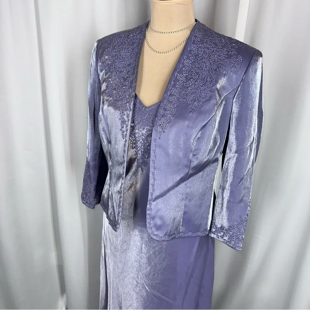 Alex‎ Evenings Petite Dress And Bolero Jacket Sz 8P Gown Mother Of The Bride